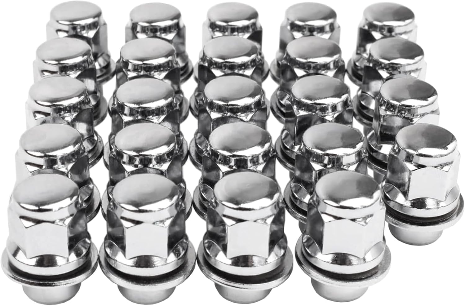 12x1.5 Lug Nuts 20 Pcs Chrome Closed End Mag Style Lug Nuts with Washer 13/16" (21mm) Hex Compatible with Toyota Camry/Corolla/Tacoma Lexus