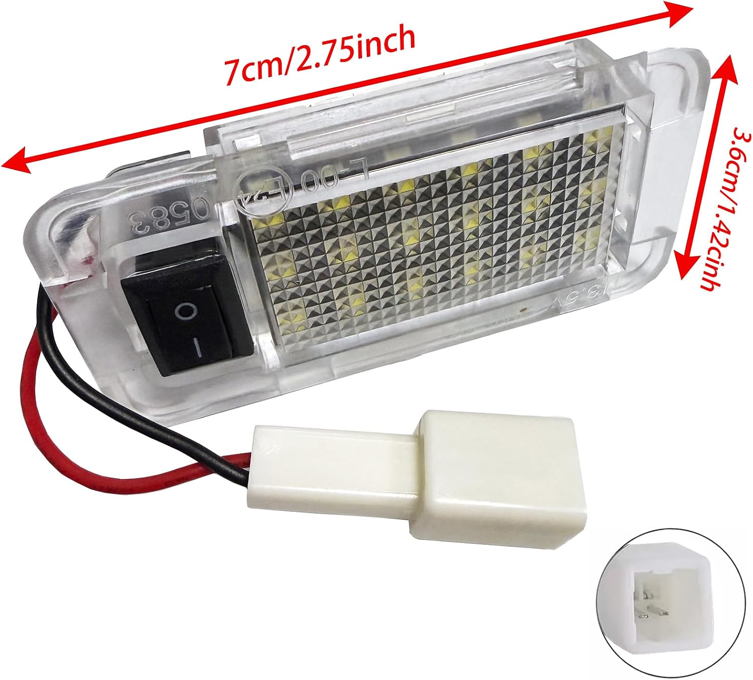 1Pcs LED Luggage Compartment Lights with on/off Switch Assembly Compatible with Toyota RAV4 2022 2023 2024 2025, White Full LED Interior Trunk Rear Cargo Area Light