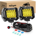 nilight 2pc 4inch yellow led pods triple row, main product view