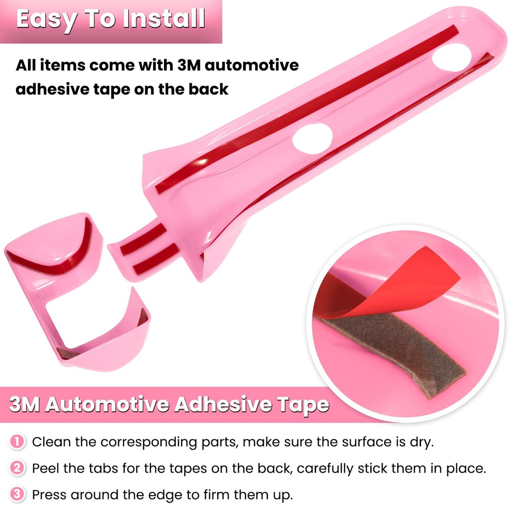 26PCS Full Set Exterior Decoration Trim Kit for Jeep Wrangler JL JLU 2018-2023 Door Hinge Handle Engine Hood Hinge Hood Latch Wheel Eyebrow Side Air Outlet Rear Tailgate Window Hinge Cover (Pink)