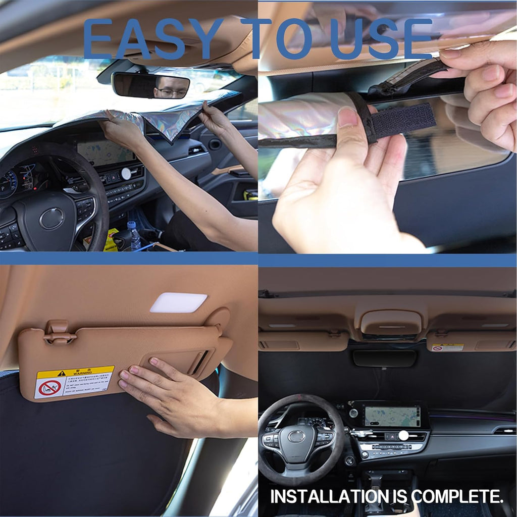Windshield Sun Shade for Jeep Renegade 2015-2024 - 4 Layers SunShade Compatible with Jeep Renegade Foldable Front Window Sunshade Sun Visor Protector Block UV Rays Keep Your Car Cooler Car Accessories