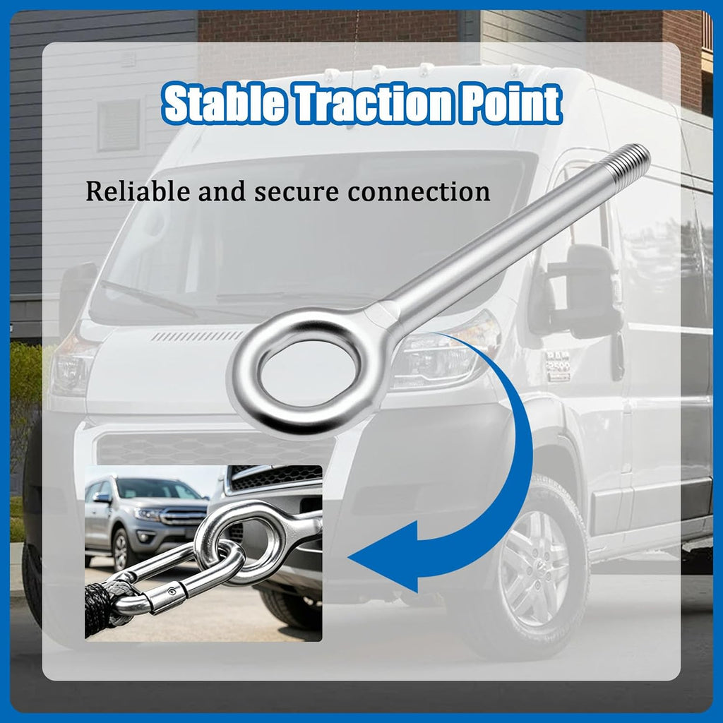 Front Rear Tow Hook Fit for Dodge Ram ProMaster 1500 2500 3500 2014-2024 | High-strength steel construction, Replaces 6510637AA, Heavy-duty hook for van emergency towing and roadside rescue