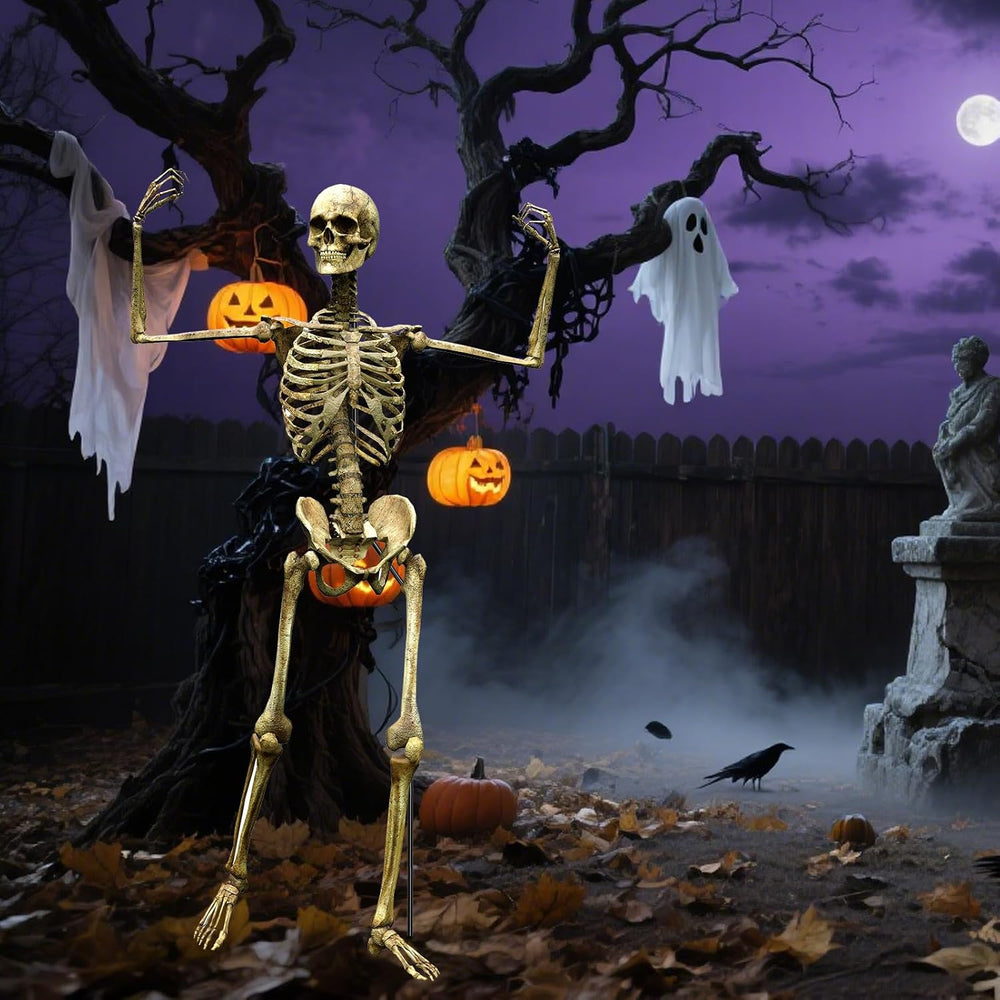 2Set Adjust Metal Skeleton Stand for 5.9/6.56ft Halloween Skeleton,30 Ties