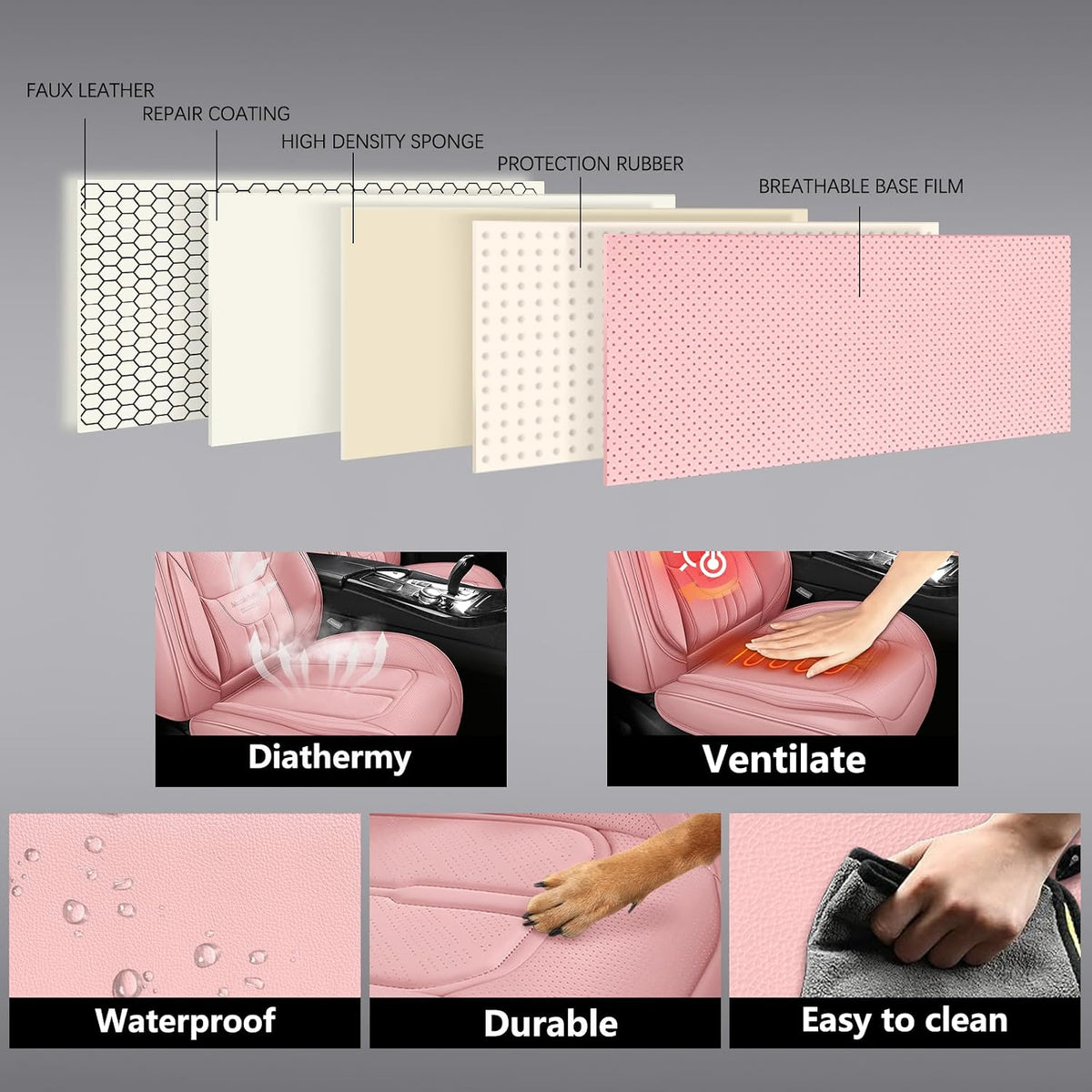 ns yolo universal fit premium pink leather 5-seats on a desk or shelf