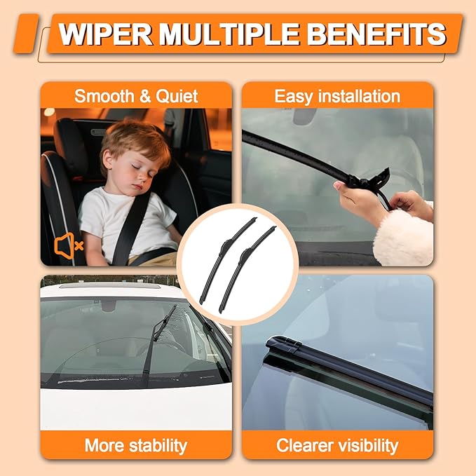HULADAED® 28''+14''+8'' Windshield Wipers Replacement - Image 6