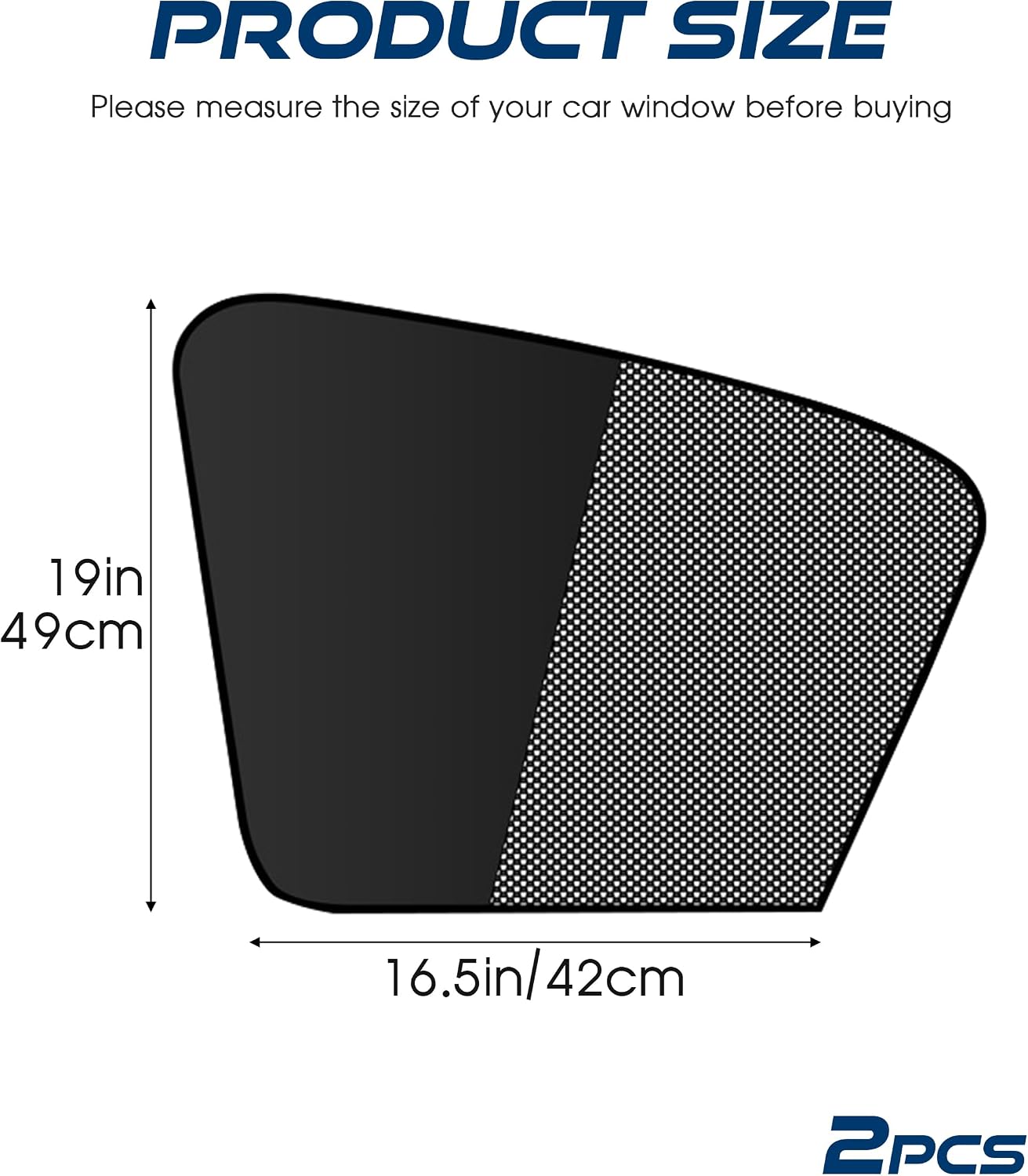 Car Sun Shade,Car Accessories Universal Magnetic Driver Window Sun Shade,Half Blackout Half See-Through Curtains UV Protection,Automotive Windows Sunshades for Most Car (2Pcs-Front Window)