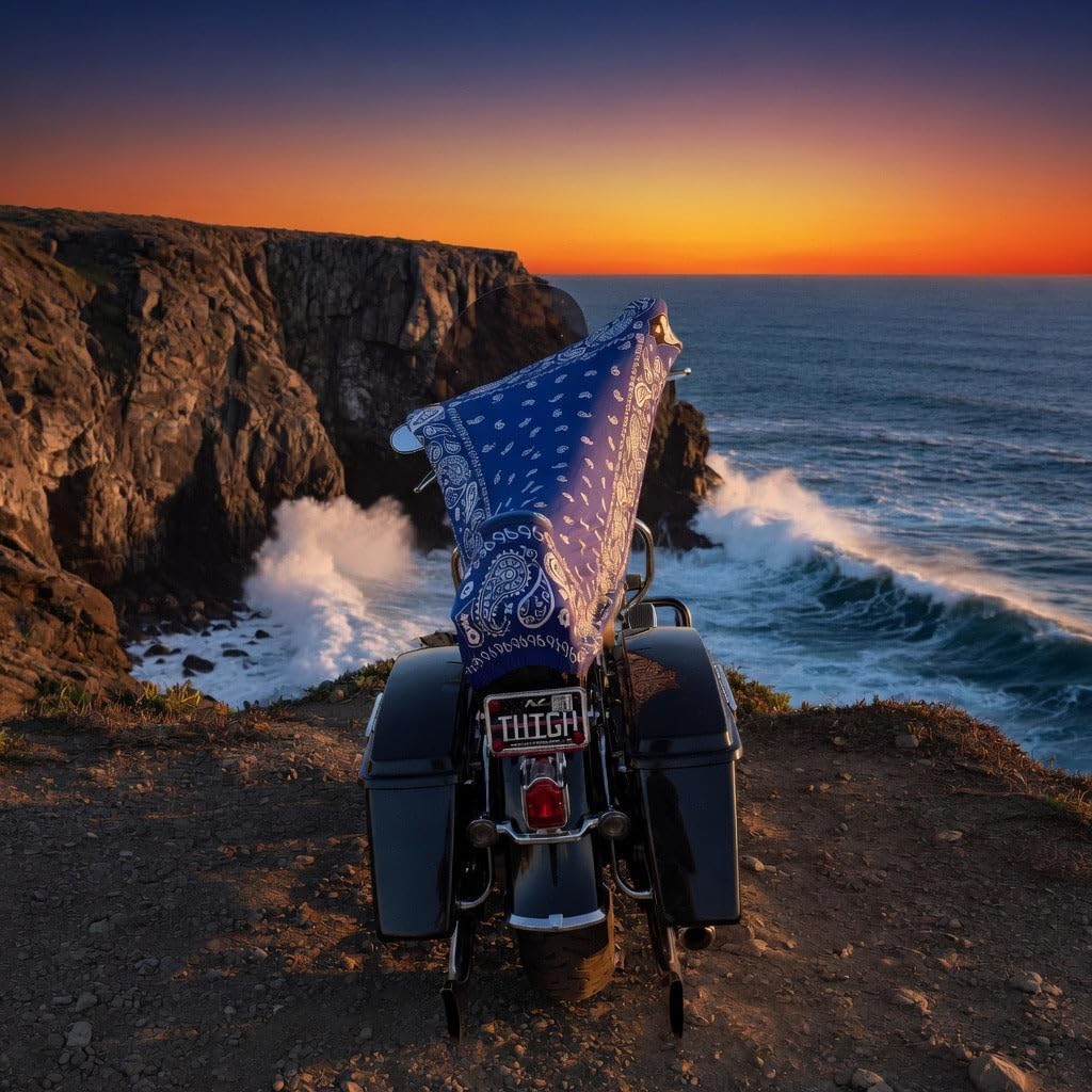 THIGHBRUSH® - Azul - Water Repellent Motorcycle Cover and Sunshade (Blue) | Keep Your Bike Seat Cool and Dry