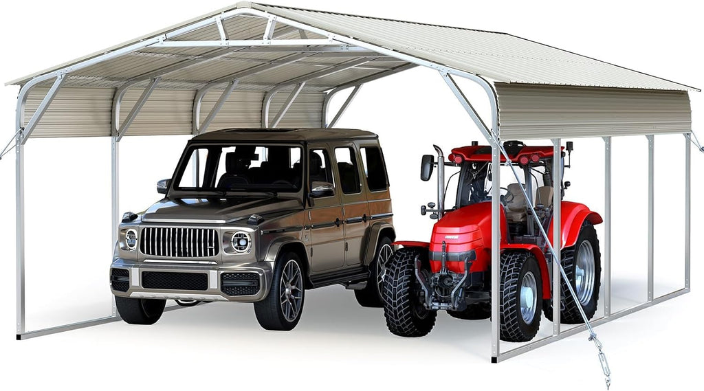 quictent 20x20 ft heavy duty 2-car metal carport, main product view