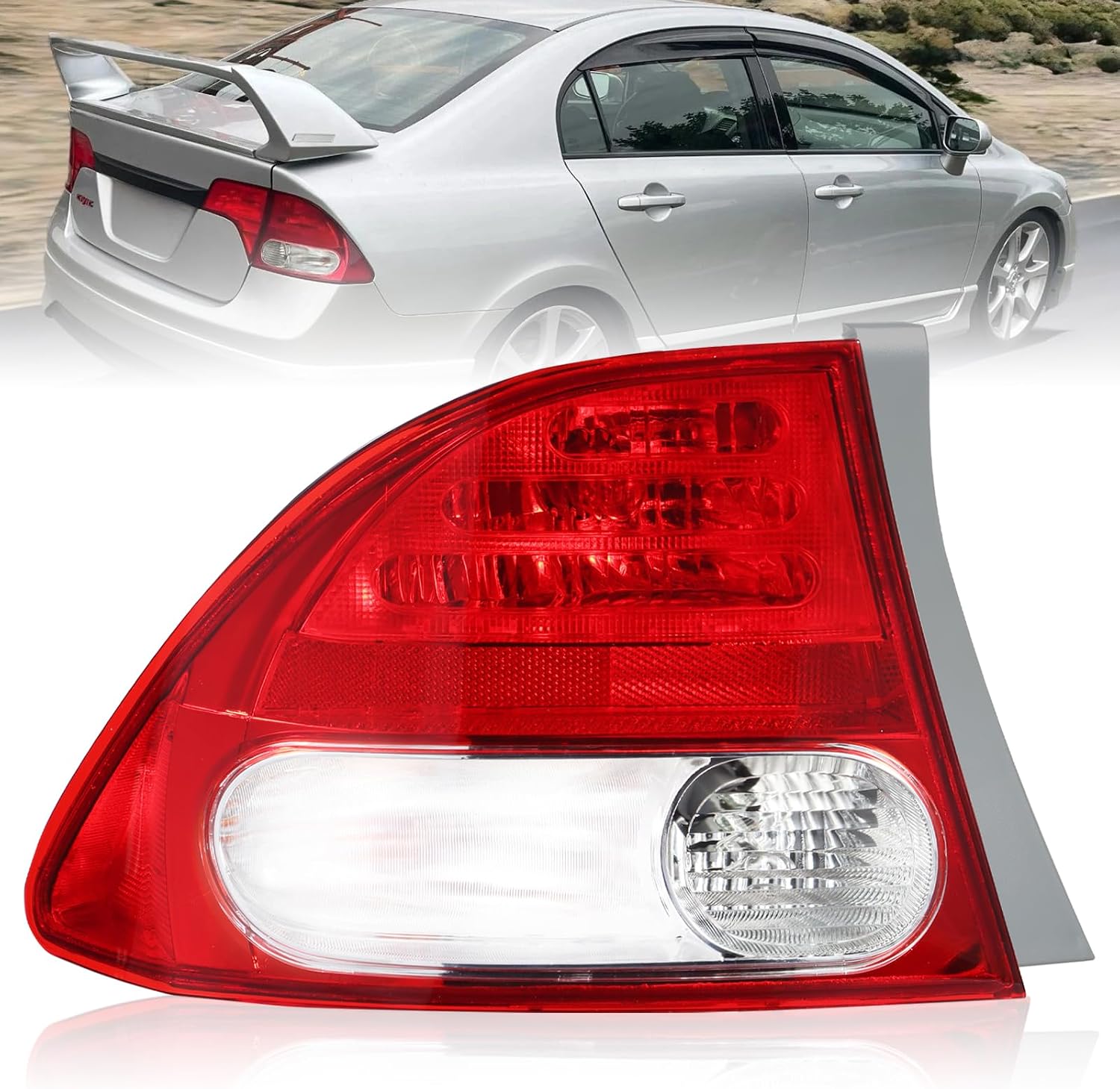 Boine Left Driver Side Tail Light Compatible With 2009 2010 2011 Honda Civic 4-Door Sedan Hybrid Rear Tail Lights Brake Lights 33551SNAA51 HO2818138 (Left Driver Side)