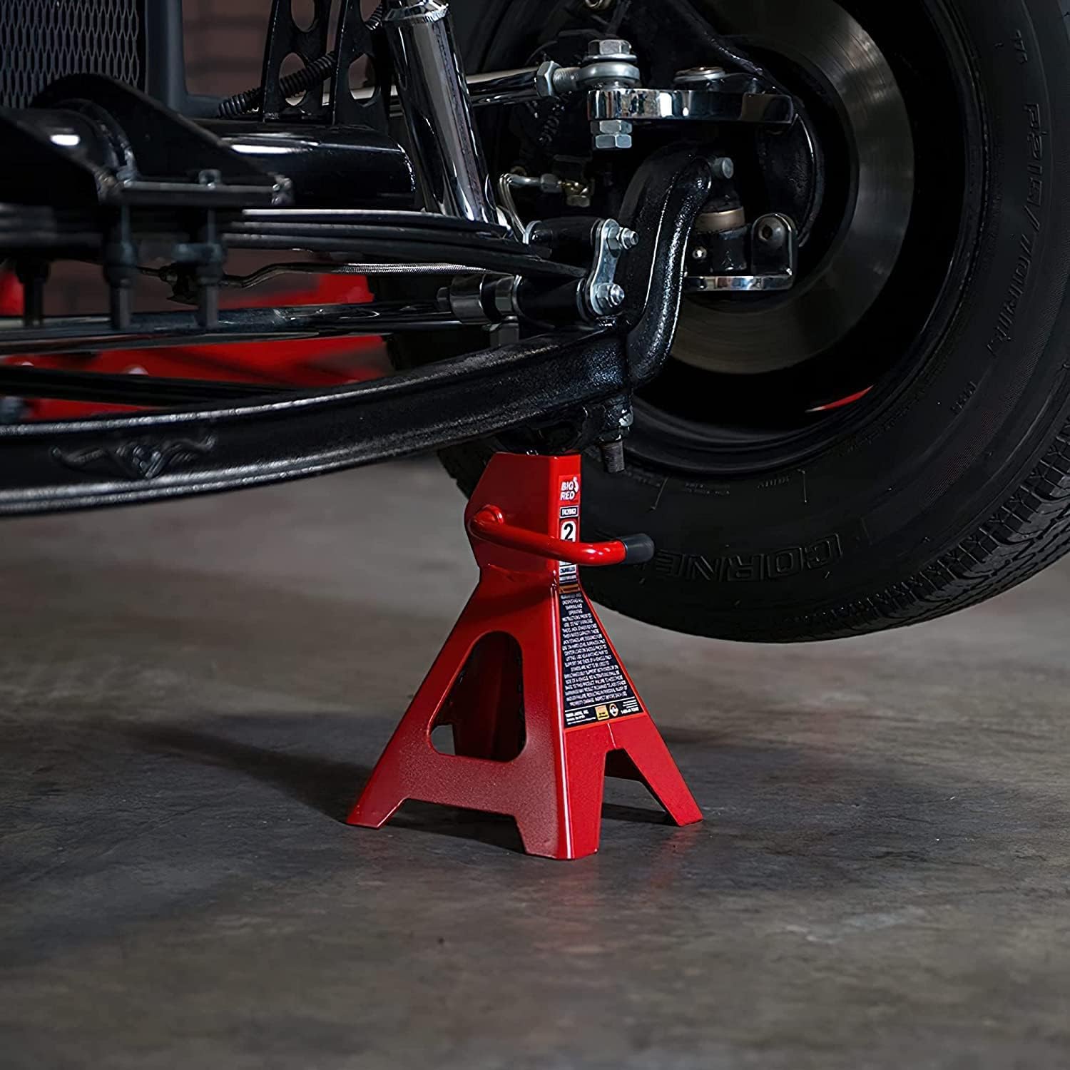 Big RED 2 Ton Steel Car Jack Stands, Fit for Automotive Cars, Sedans, 2 Pack