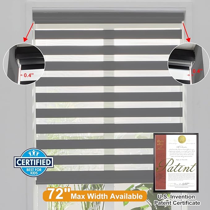 Persilux Cordless Zebra Shades Free-Stop Window Shades Dual Layer Light Control - Image 4