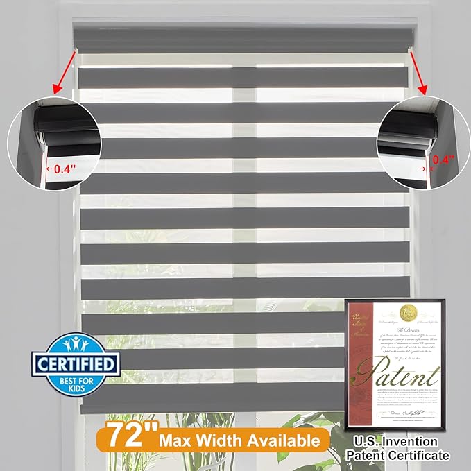Persilux Cordless Zebra Blinds for Windows Free-Stop Roller Windows Shades Dual - Image 4