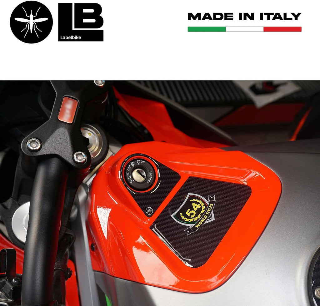 labelbike - 3D Sticker Motorbike Ignition Key Area Decoration and Protection in Resin Compatible with Aprilia RS 660 2020-2023 and Tuono 660 2020-2025 - Carbon Color