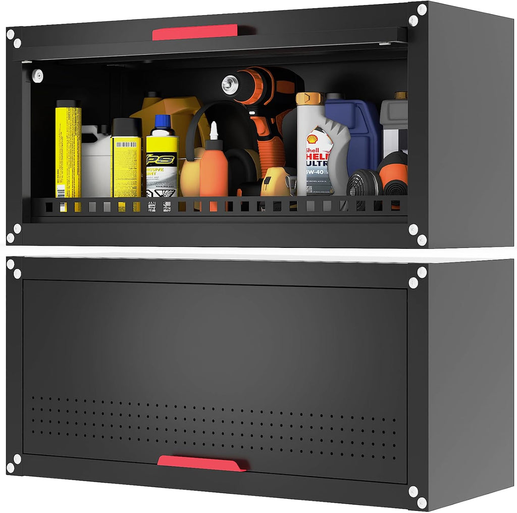 eltean 31.5" metal wall cabinet,garage wall cabinet with shown in use