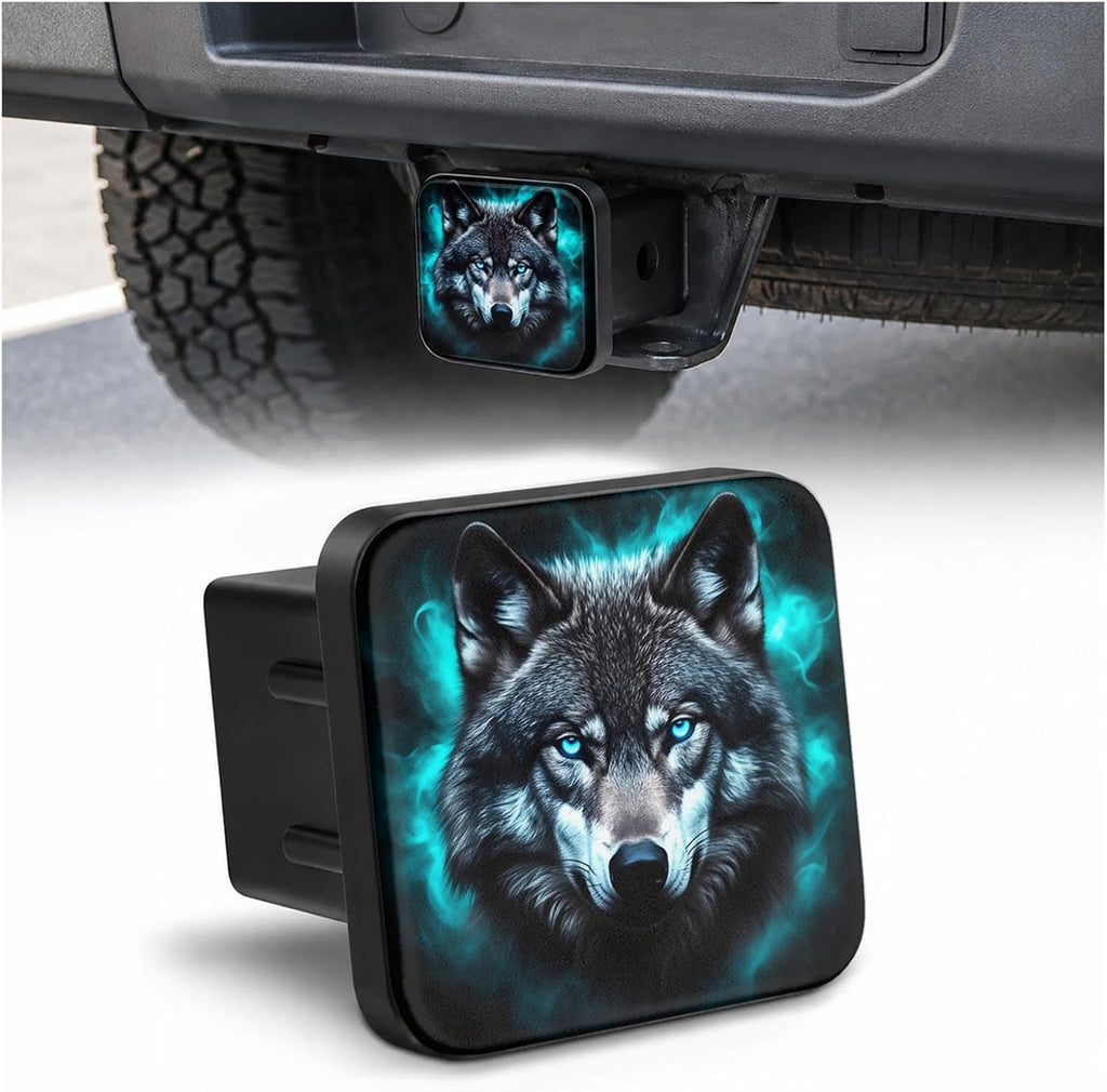 Trailer Hitch Covers Fire Wolf Heavy Duty 2 Inch Hitch Cover for Weather Protection, Rubber Hitch Receiver Cover Plug Cap for Trucks SUVs and Off-Road Vehicles