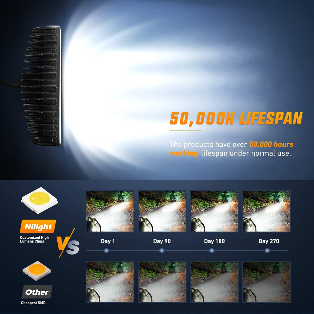 nilight - 15019s-d led light bar 4pcs 18w, package contents