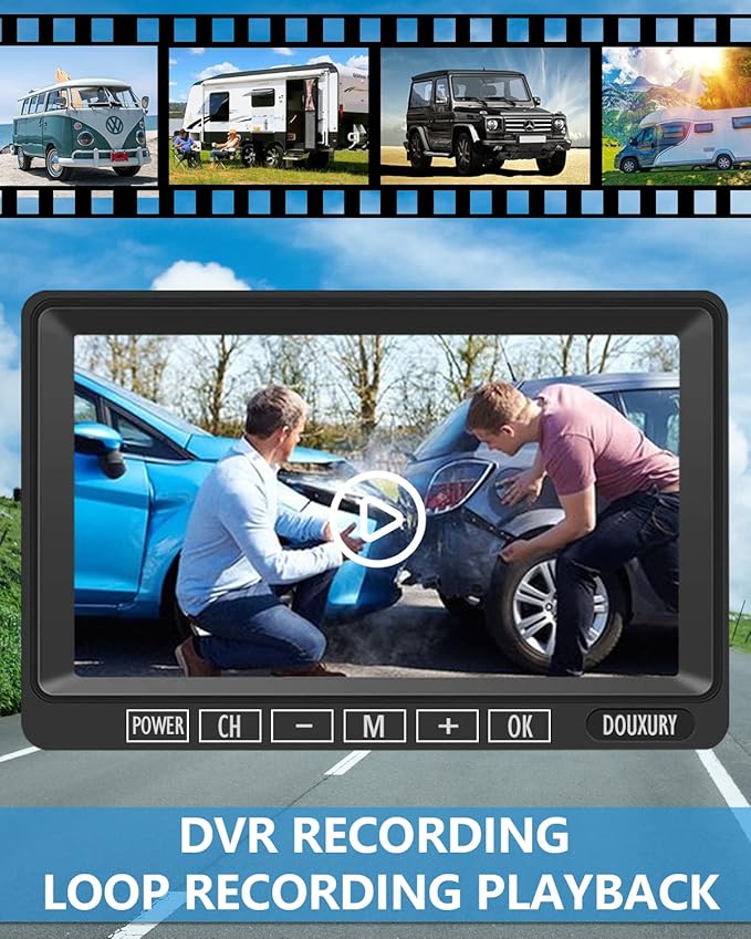 Wireless RV Backup Camera, DOUXURY IP69 Waterproof 170° Wide View Angle HD - Image 3