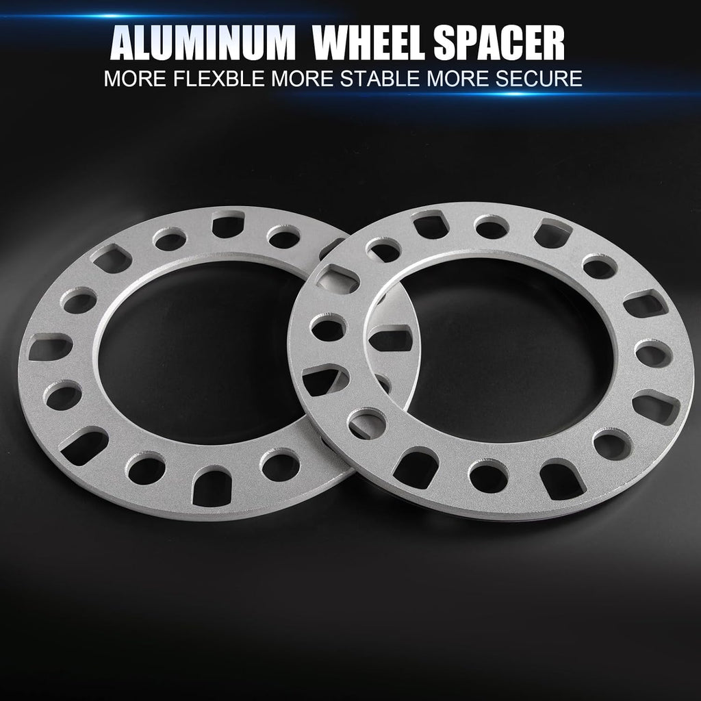 JiiinMiiin 1/4"(6mm) 8x165.1 8x170 8x180 8 Lug Wheel Spacers for F250 E350 Ram 2500 3500 Express 3500 K3500 Silverado Suburban 2500 Sierra 2500HD 3500HD, 4PCS