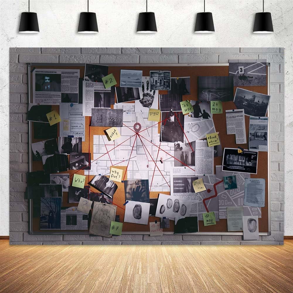 10X8ft Crime Scene Decorations Photo Backdrop Murder Mystery Party Photograph...