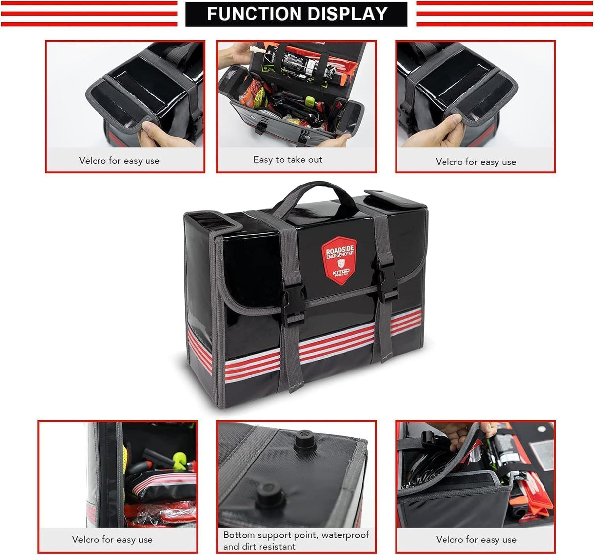 car emergency kit (126 piece)，gift for father women showing dimensions