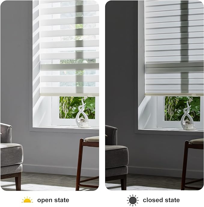 Persilux Cordless Zebra Roller Window Shades Free-Stop Roller Blinds Light - Image 5