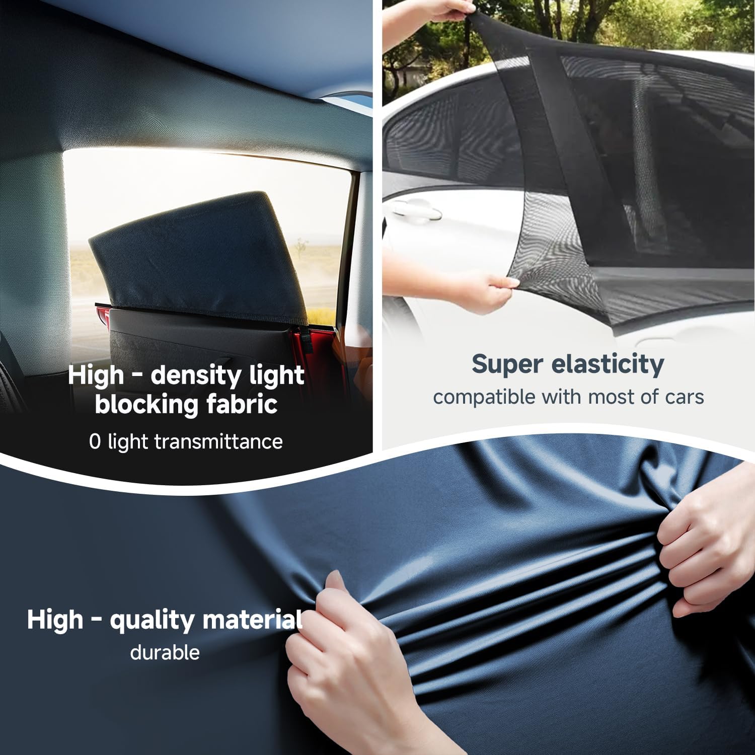 Car Window Shades for Baby (100% UV & Sun Block) Car Side Windows Covers Sun Shades for Baby in Car,Easy-Install Nano Ice-Crystal Coating-Universal Fit (Medium),2 Packs