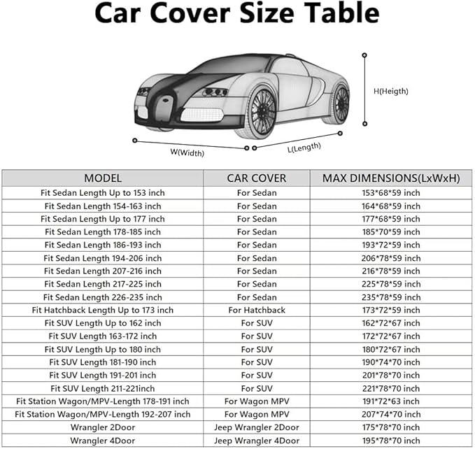 MORNYRAY Waterproof Car Cover All Weather Snowproof UV Protection Windproof - Image 6