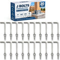 yaocom 20 pcs anchor bolts 3/8‑16 x 6'', main product view