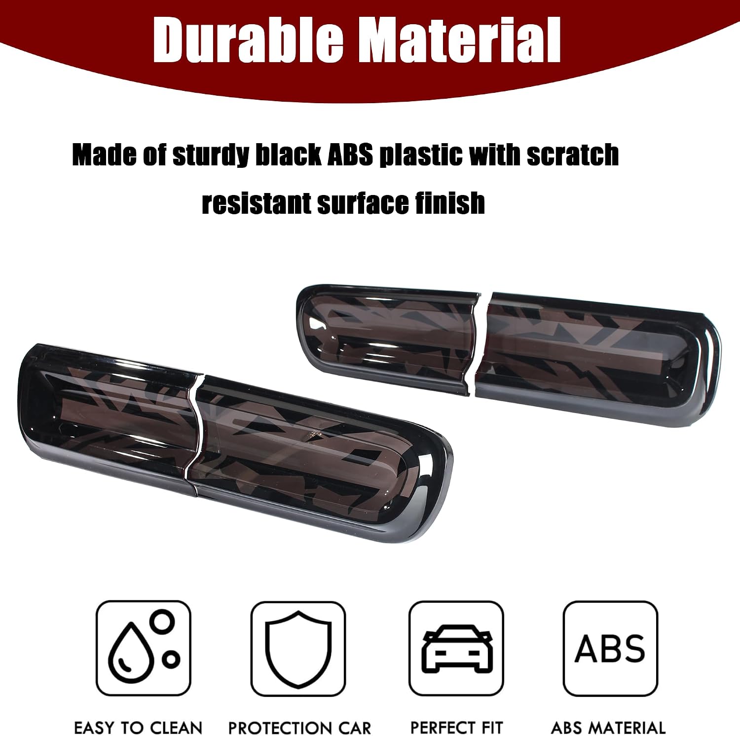 Tail Light Covers Guards Fit for Dodge Challenger 2015-2023 Accessories GT/RT/Scat Pack/SRT/ 392/ Hellcat/SXT/T/A, Laser Technology Style Rear Light Protective Cover Trim Set Exterior