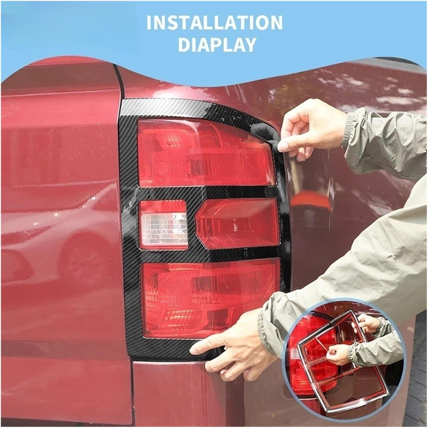ABS Exterior Rear Taillight Lampshade Protective Decorative Cover Compatible For Chevy Silverado 2014-2018 Car Accessories(Chrome)