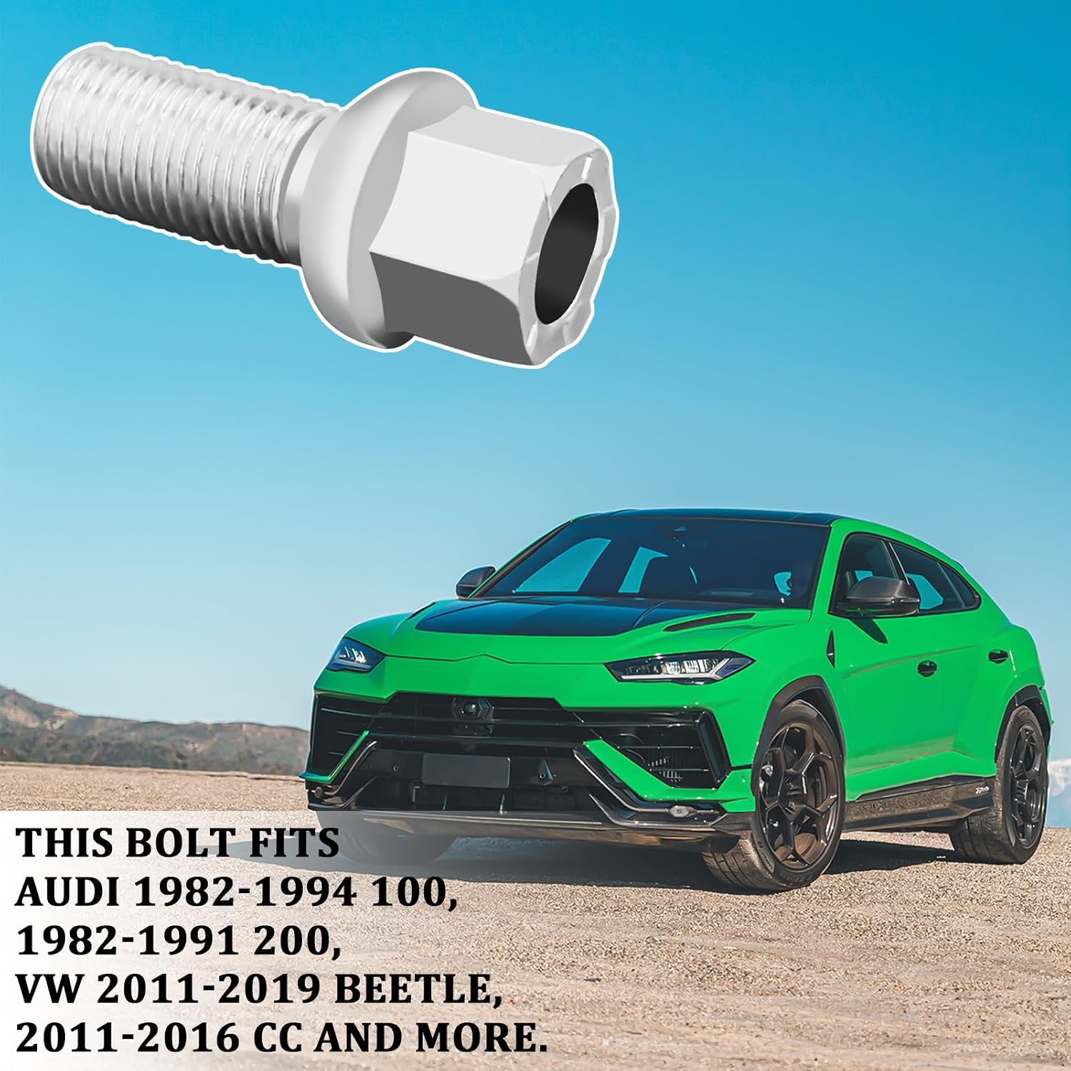 Wheel Bolts M14x1.5 Lug Bolts Wheel Studs WHT001812 Ball Seat Wheels Lug Bolt Alloy Steel 27mm Shank Length Chrome Replace Bolt Studs Hub Screws with Nuts for Audi Seat Skoda VW