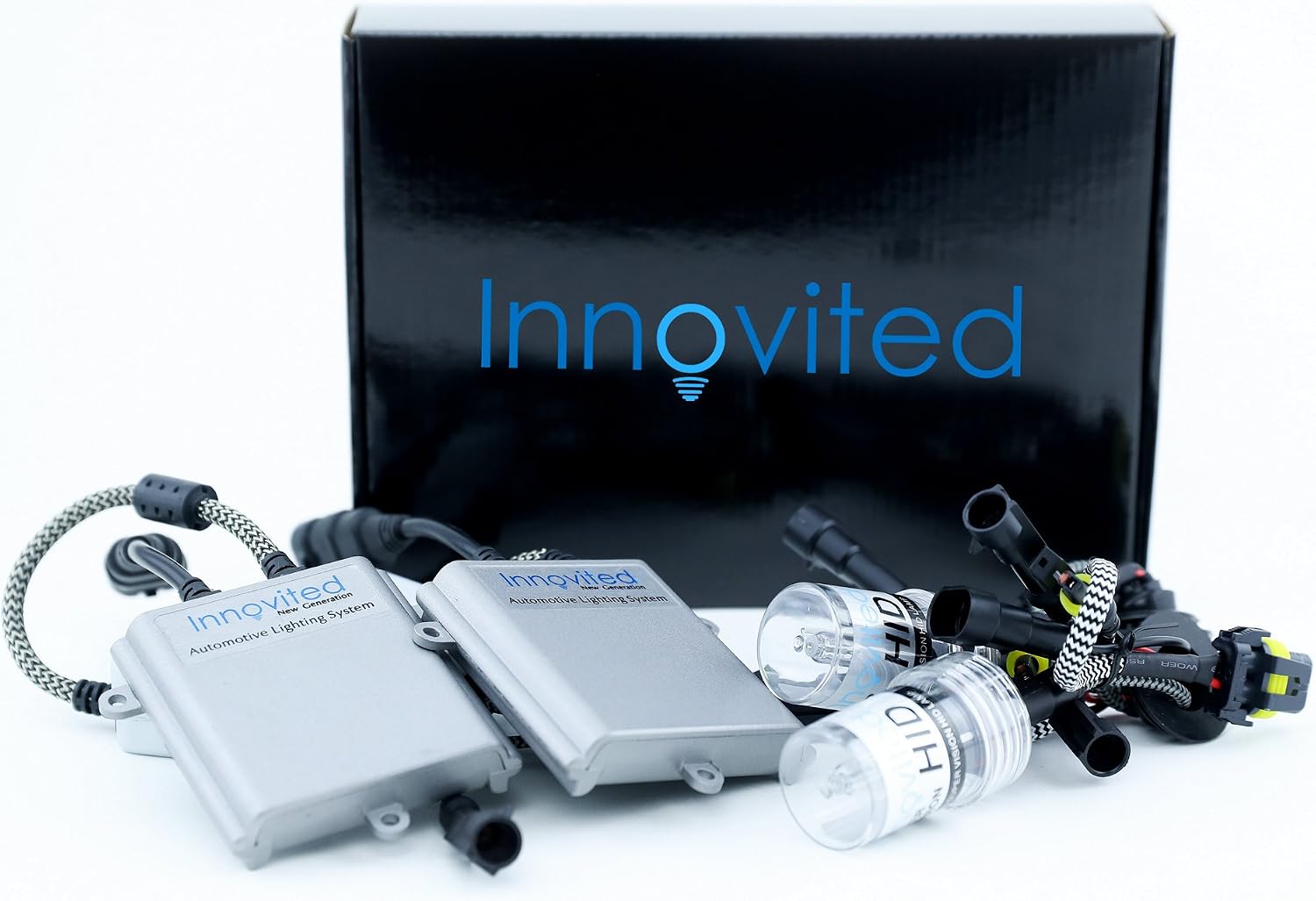 Innovited H11 H9 H8 6000K HID Xenon Bulb x 1 pair bundle with 2 x 55W Performance AC Digital Ballast (Diamond White)