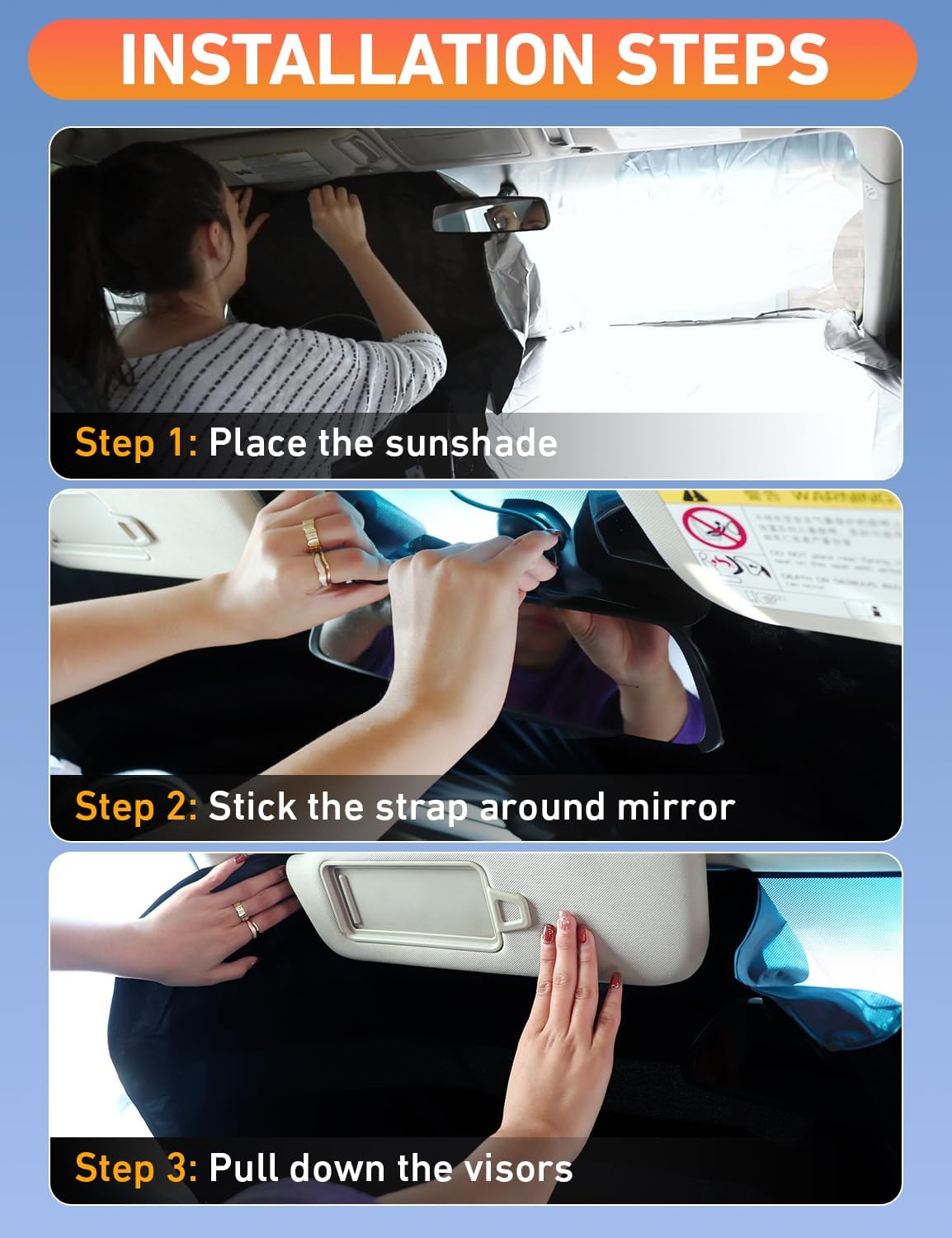 EcoNour Windshield Sunshade Compatible for Acura RDX 2007-2010 2011 2012, Sun Visor for Front Windshield & Window Sun Shade Cover, UV Heat Blocker & Protector, Car Accessories
