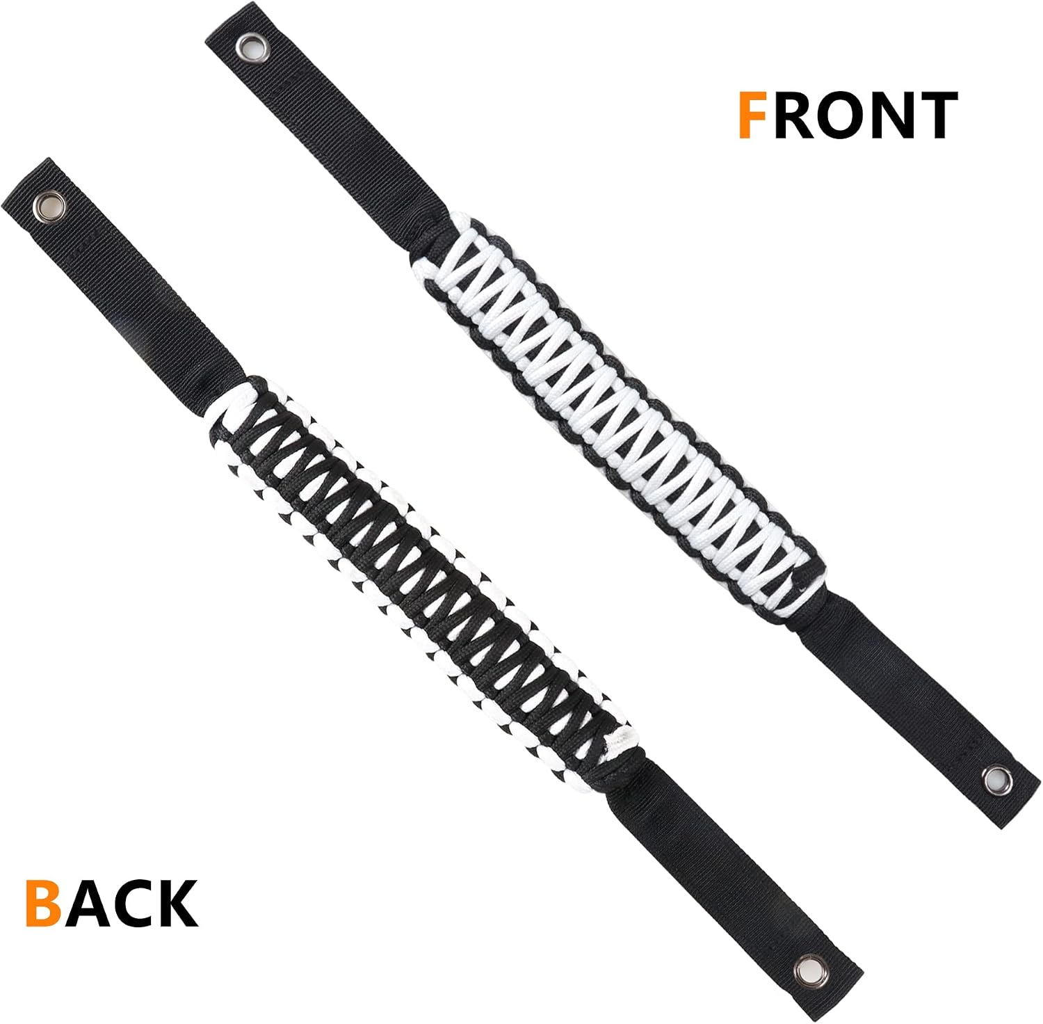 4 Pack Grab Handles for Ford Bronco Accessories 2021 2022 2023 2024 2025 2 Door 4 Door Interior Paracord Roll Bar Grip Door Handle No Embroidery White
