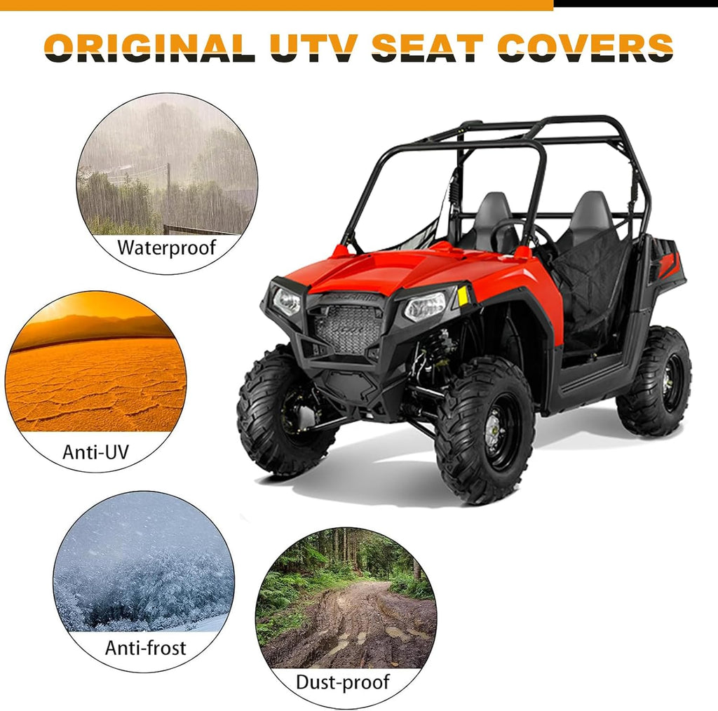 Seat Cover Replacement for 2012-2018 Polaris RZR 570,2008-2014 Polaris RZR 800, 2011-2014 Polaris RZR 900, Black and Gray, 2pcs