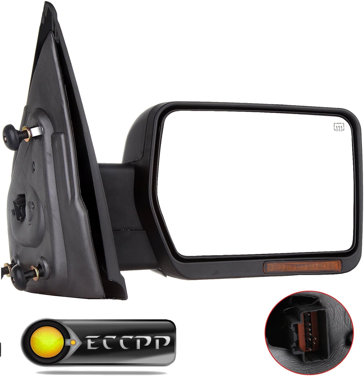 Passenger Side Heated Towing Mirrors Fits 2007-2014 for Ford for F-150 Series Truck Pickup, Power Adjusted View Mirror with Turn Signal Indicator