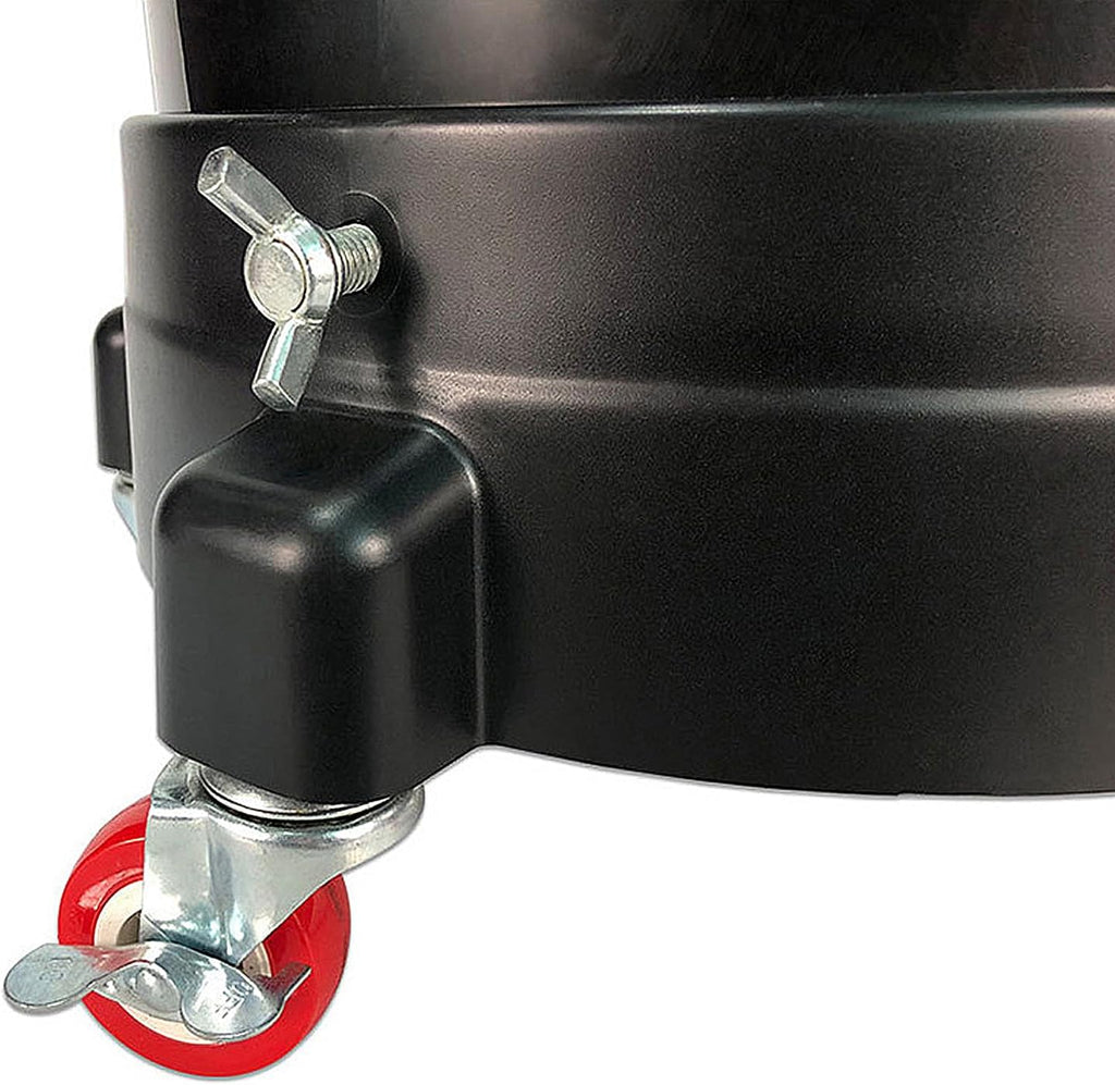 5 Gallon Bucket Dolly with Bucket Insert, Professional Car Wash Bucket Dolly with 5 Wheels and 2 Locking Casters for Car Washing, Detailing, Garage & More