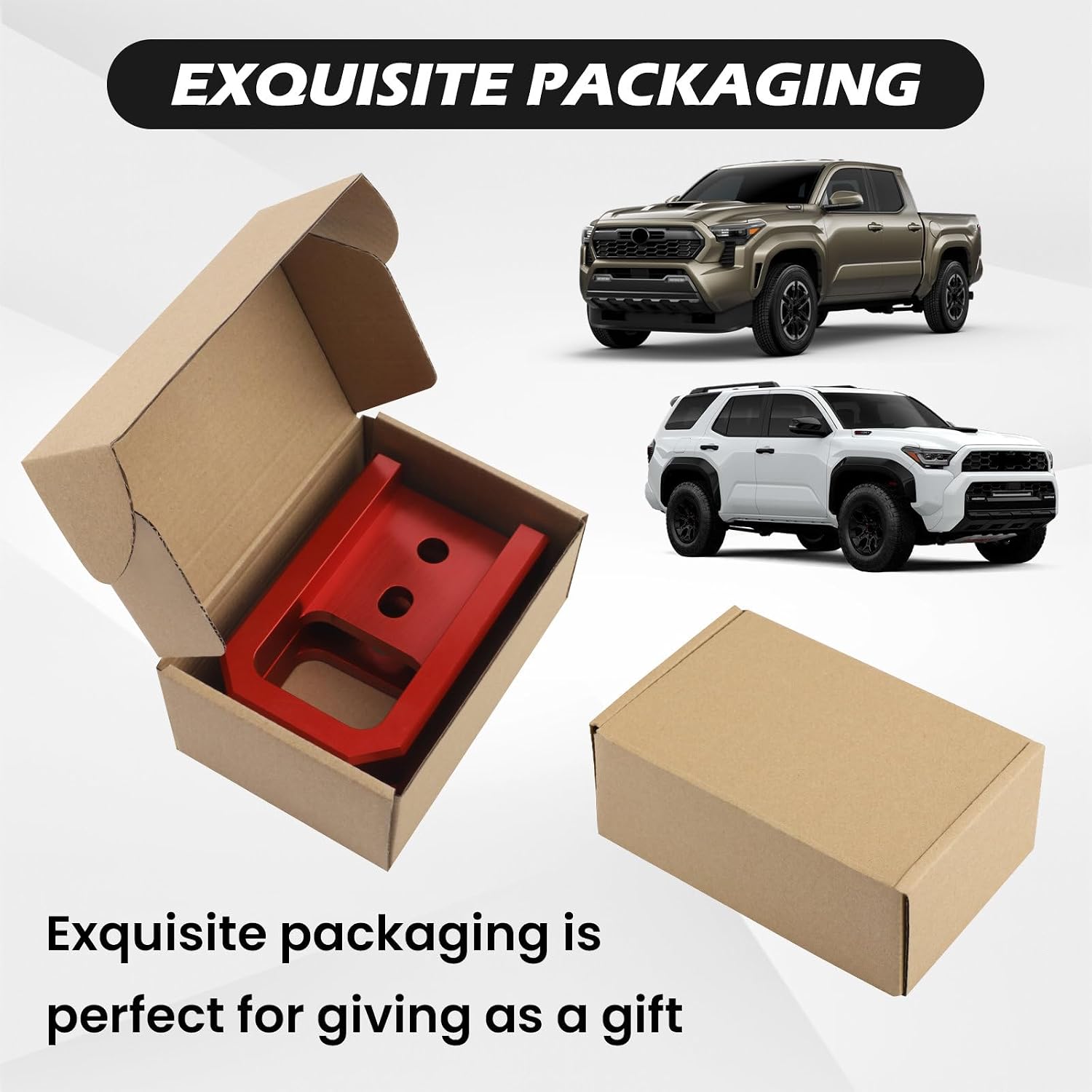 Tow Hooks for Tacoma 2024-2026/4Runner 2025-2026/Land Cruiser 250 2024-2026, Car Tow Hooks Compatible with Toyota Tacoma/4Runner/Land Cruiser 250 Accessories (Red)