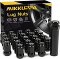 MIKKUPPA 23pcs 1/2"-20 Lug Nuts Replacement for 1987-2018 Jeep Wrangler JK, 2002-2012 Liberty, 1993-2010 Grand Cherokee Aftermarket Wheel - Black Closed End Tire Lug Nuts with Socket Key