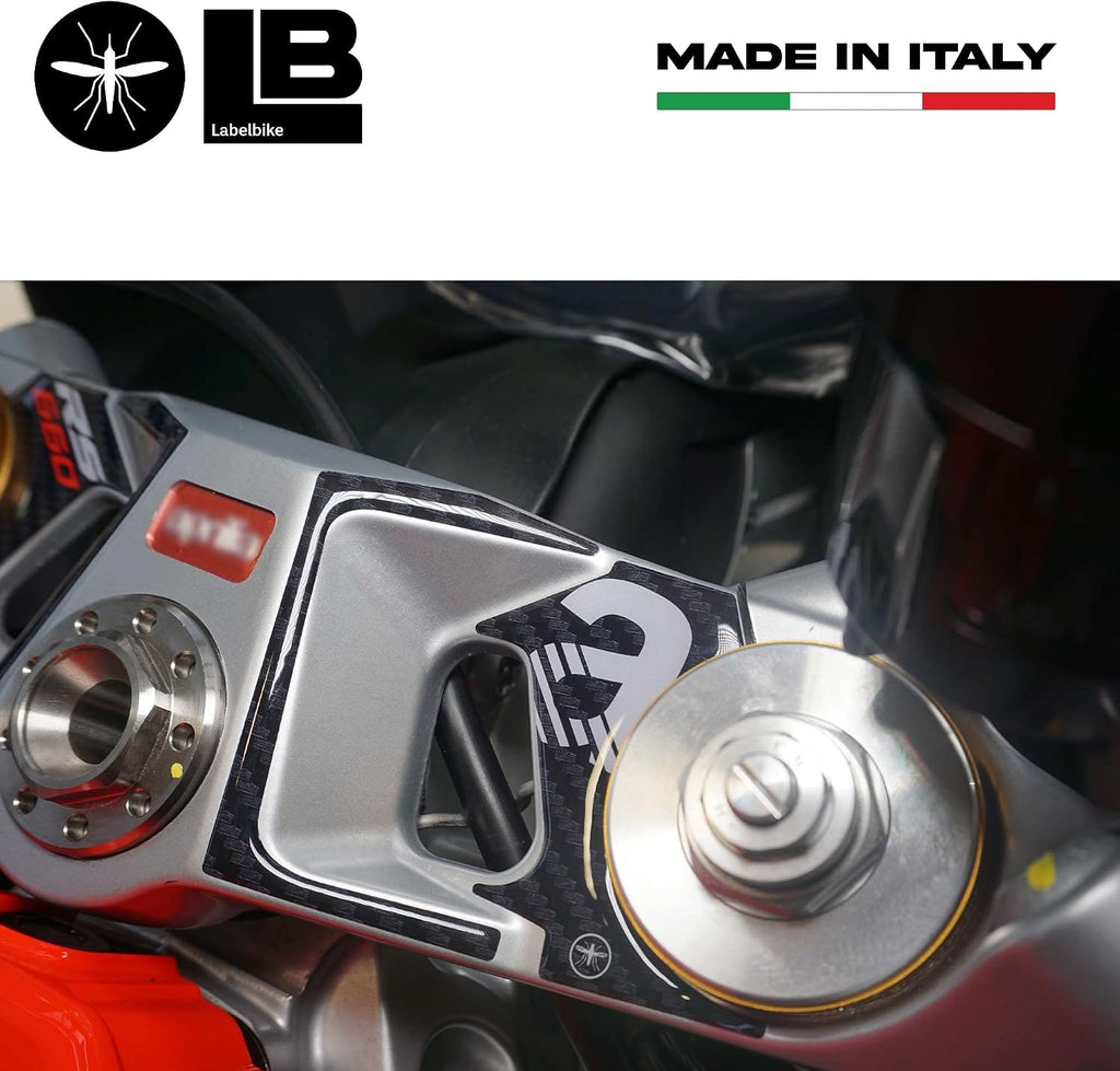 labelbike - 3D Sticker Motorcycle Steering Fork Plate Protection and Decoration in Resin Compatible with Aprilia RS 660 2020-2025