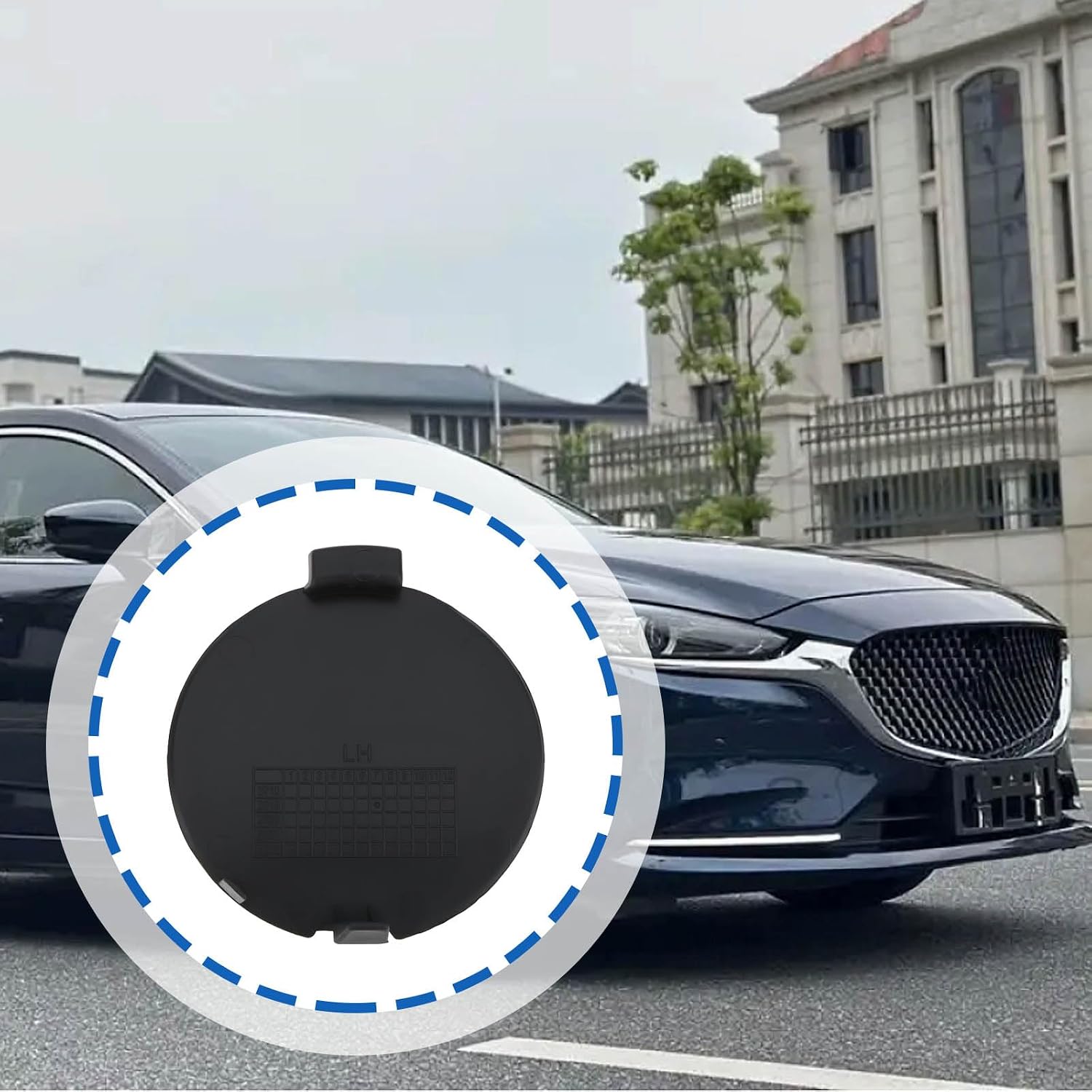 ECSiNG Rear Bumper Tow Hook Covers Pair Replace OEM GSH7-50-EL1-BB GSH7-50-EK1-BB Compatible with Mazda 6 Atenza 2018-2021