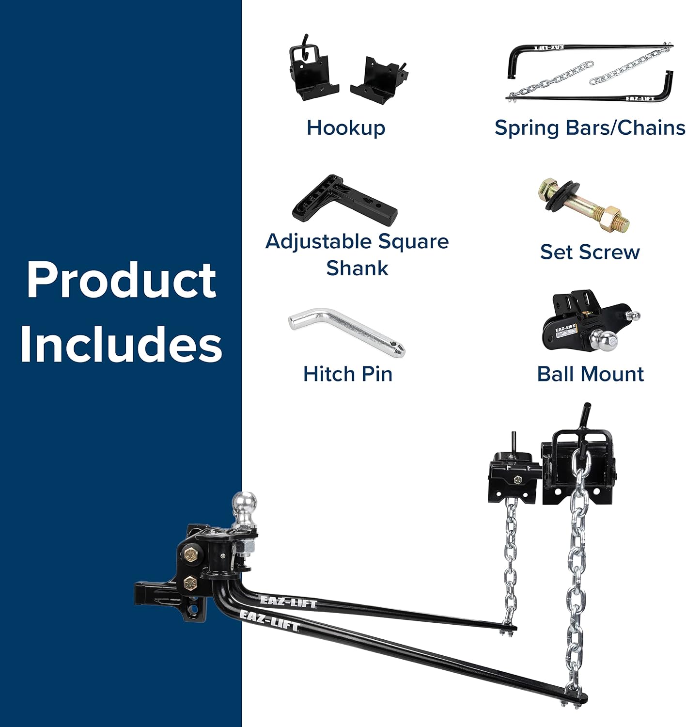 Eaz-Lift Elite 600lb Weight Distribution Hitch with Height Adjustable Forged Shank (48051)
