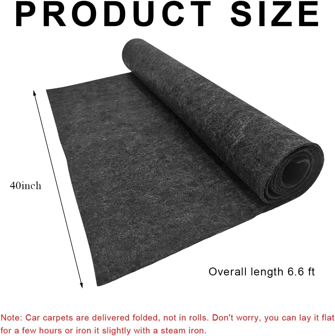78"x40" Underfelt Carpet for Car, High Grade Felt Fabric Durable Underfelt Car Subwoofer Carpet Liner, Automotive Trunk Liner Felt Roll for Speaker RV Truck Marine Boat Home
