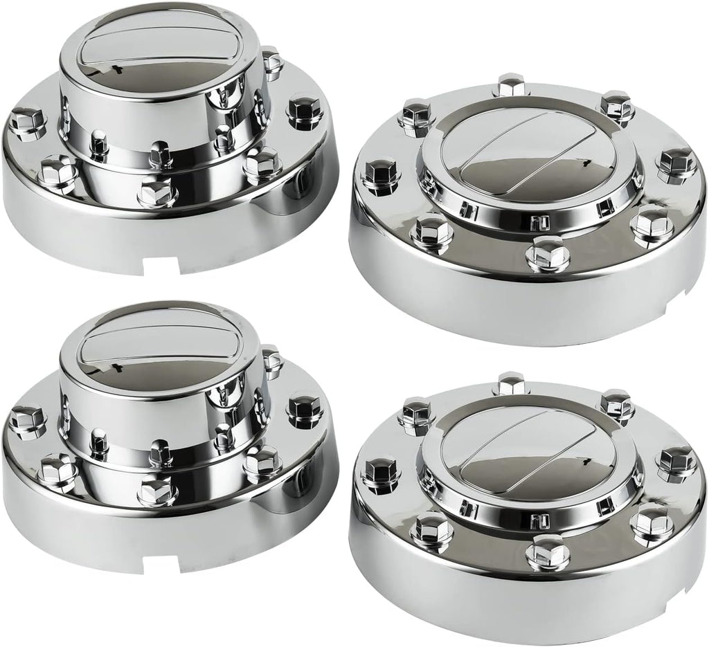 Replacement for Chrome Wheel Center Hub Cap Hubcap 2011-2018 Ram 3500 2Pcs Front + 2Pcs Rear 1-Ton Dually DRW Alloy Wheel