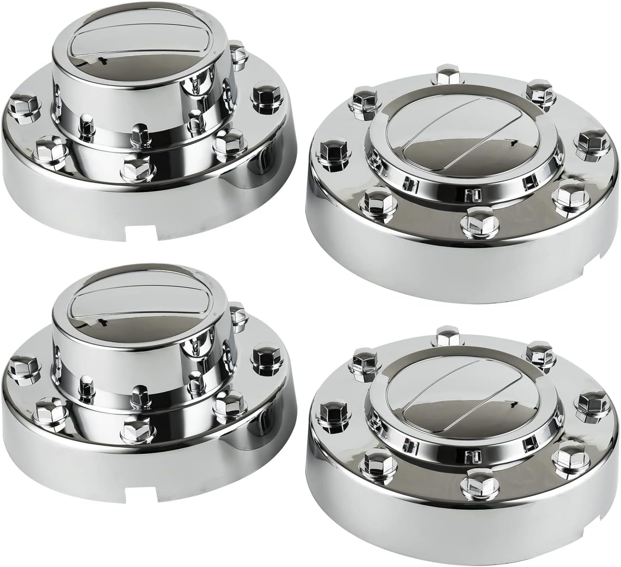 Replacement for Chrome Wheel Center Hub Cap Hubcap 2011-2018 Ram 3500 2Pcs Front + 2Pcs Rear 1-Ton Dually DRW Alloy Wheel