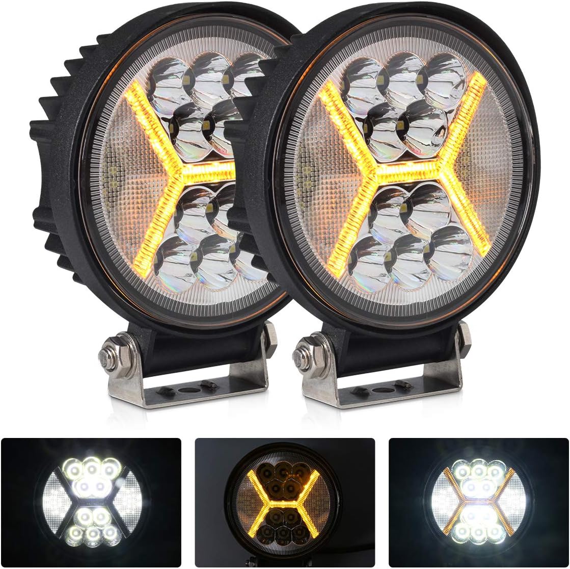 round led pods driving lights bar with amber, main product view