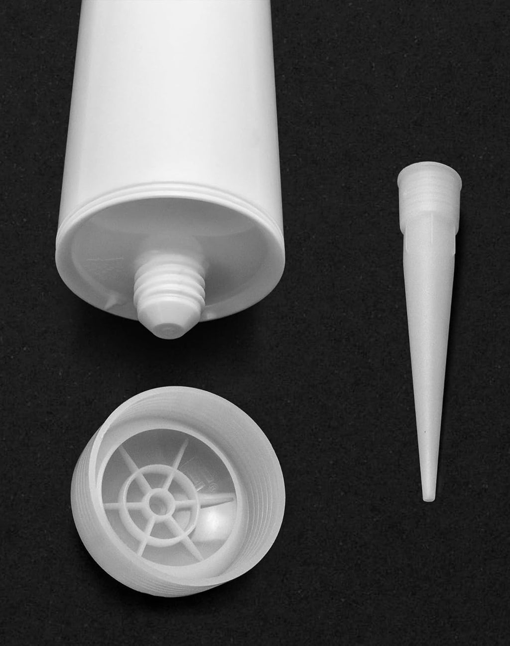 qwork empty caulk tube, 20 pack 10 oz. showing dimensions