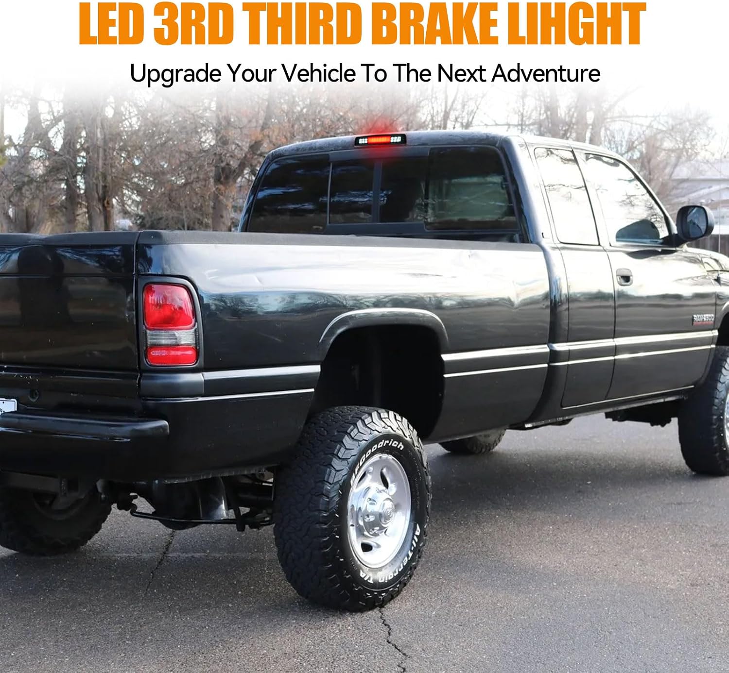 Third 3rd Brake Light LED for 1994-2001 Dodge Ram 1500, High Mount Rear Brake Lights Assembly for 94-02 Ram 2500 3500, Upgraded Waterproof Center Cab Cargo Lamp Stop Light