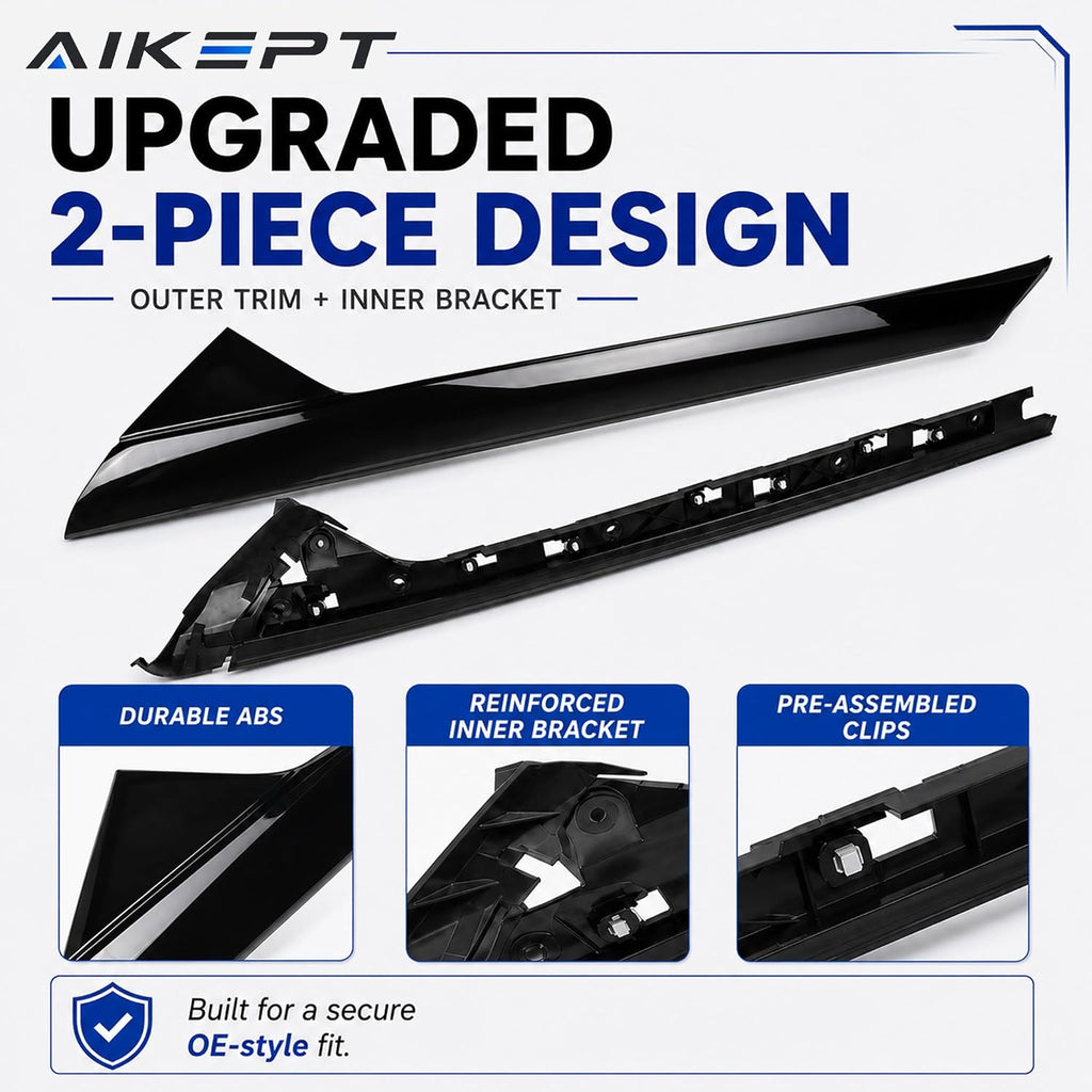 Right Passenger Side Windshield A-Pillar Molding Trim, Outer Cover Compatible with 2011-2019 Ford Explorer, Replaces 926-451 BB5Z-7803136-AA BB5Z7803136BA