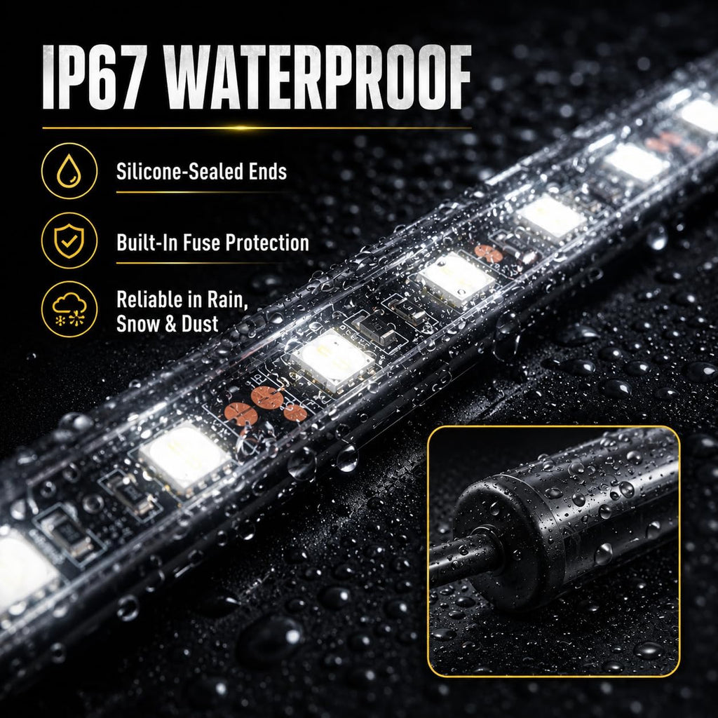 Under Hood LED Light Strip for Truck Car SUV - 15.35" Waterproof Engine Bay Work Light with Auto Pin & Manual On/Off Switch - 6000K Ultra Bright 12V Underhood Repair Lamp